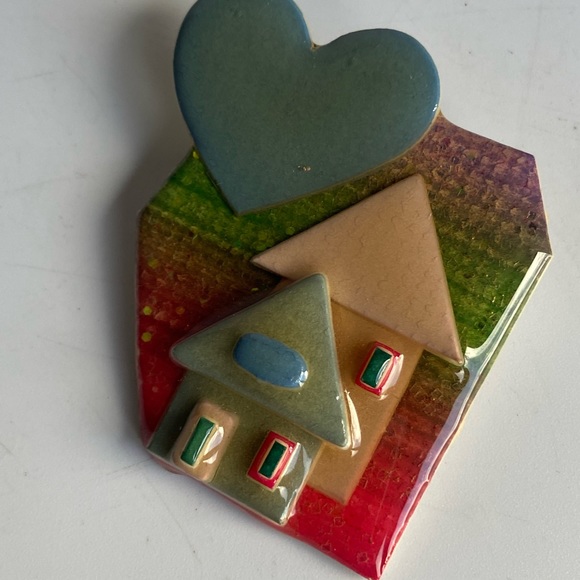 Two Pink and Blue House Pins by Lucinda - Picture 6 of 12